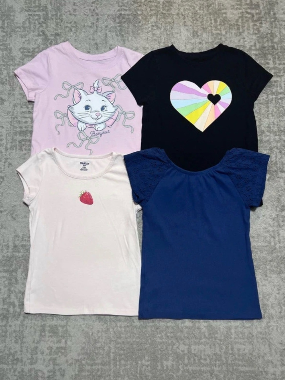 🔥4/20! 4 girls short sleeve shirts. Size 6/7